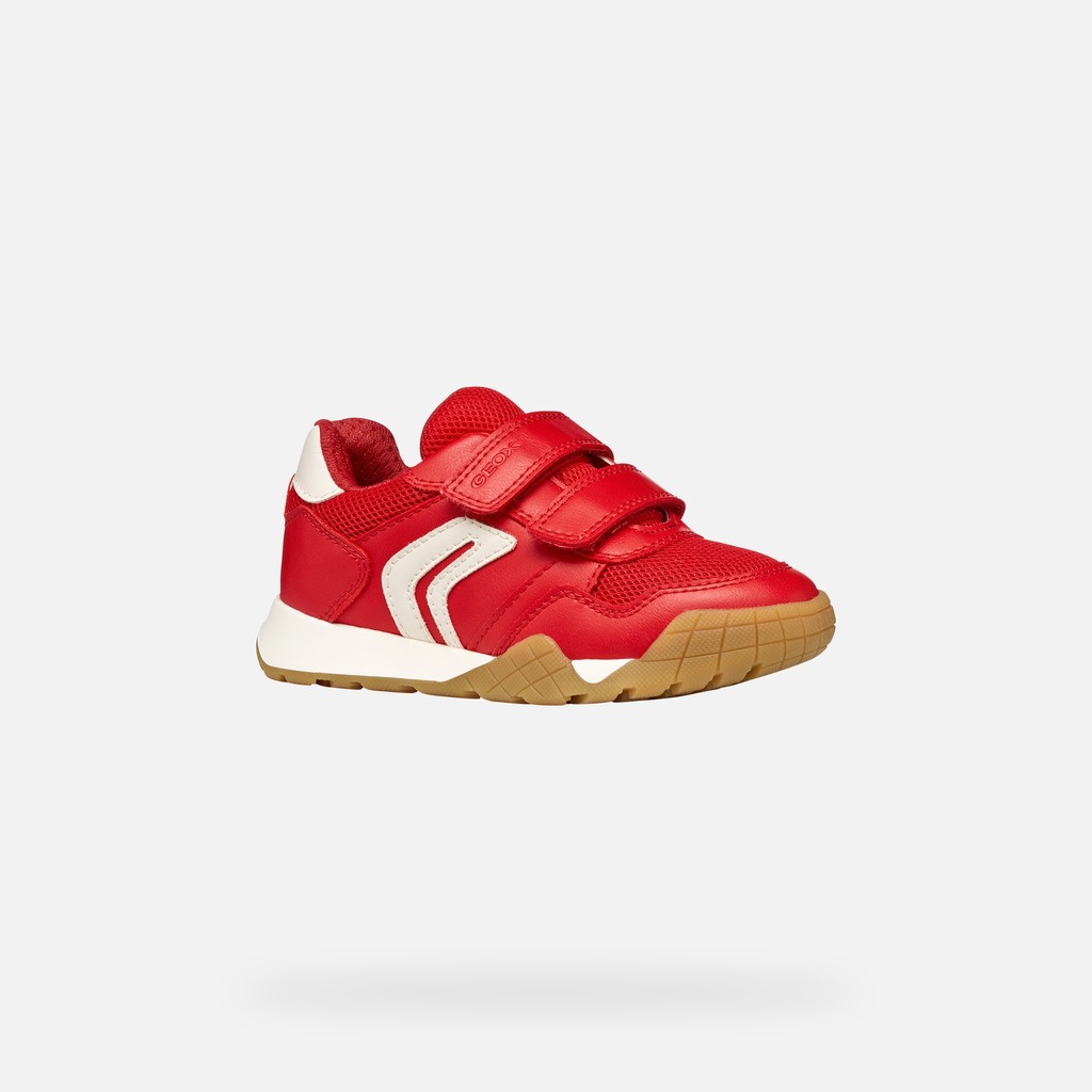 Sneakers with straps RANN-E BOY Red/Light Ivory - image number 2 | GEOX