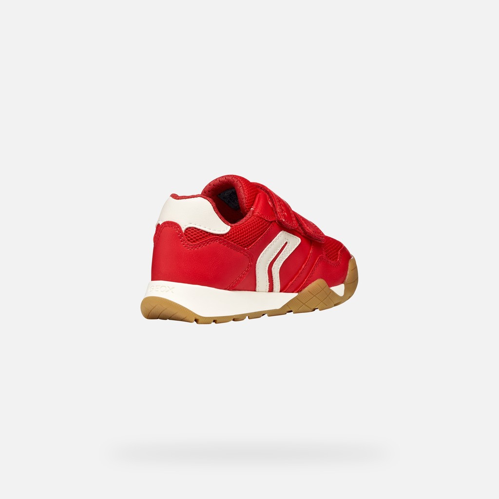 Sneakers with straps RANN-E BOY Red/Light Ivory - image number 4 | GEOX