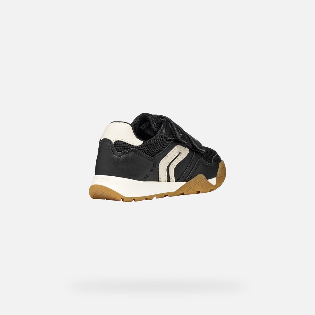 Sneakers mit Riemchen RANN-E JUNGE Schwarz/Hellelfenbein - image number 4 | GEOX