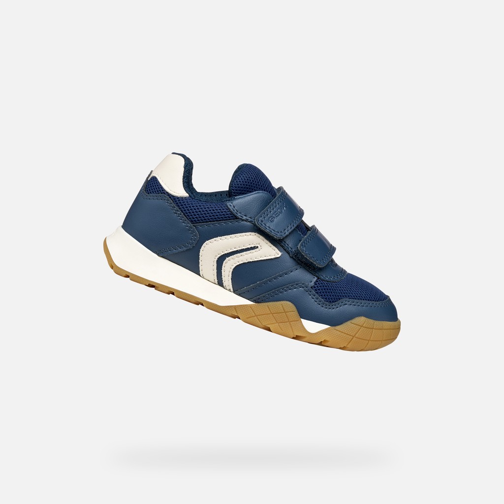 Sneakers with straps RANN-E BOY Navy/Light Ivory - image number 0 | GEOX