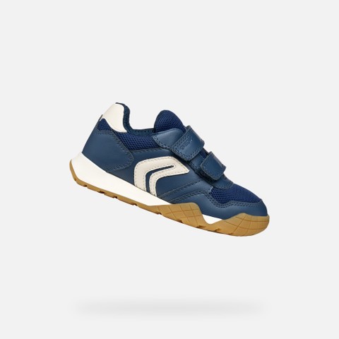 Sneakers with straps RANN-E BOY Navy/Light Ivory | GEOX