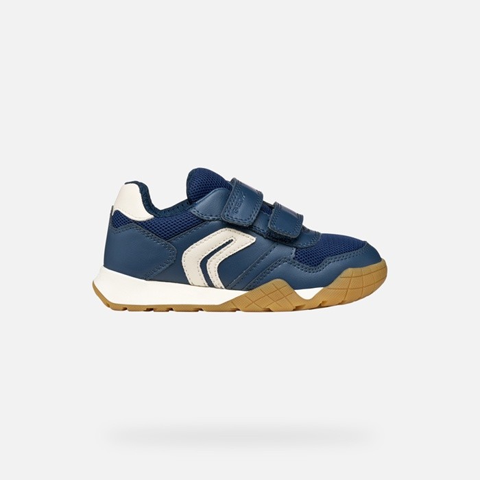Sneakers mit Riemchen RANN-E JUNGE Marineblau/Hellelfenbein | GEOX
