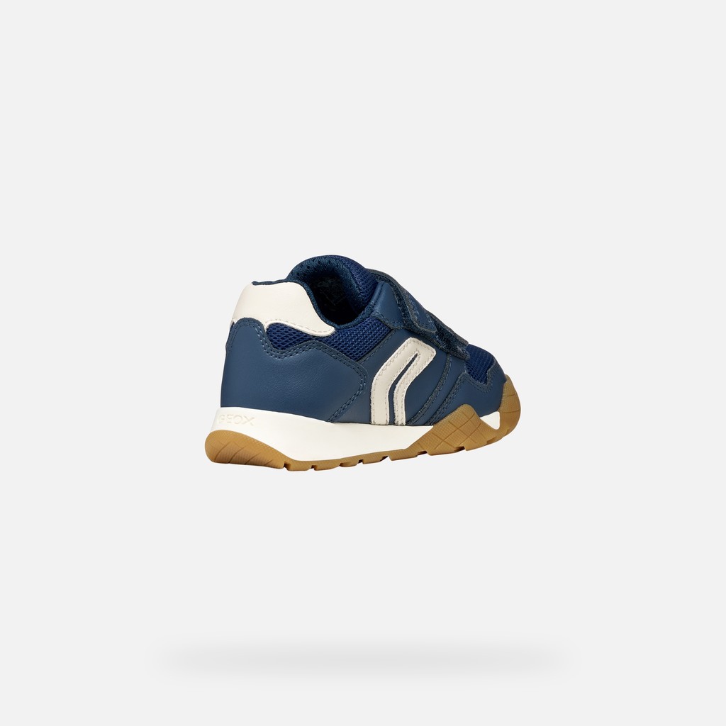 Sneakers with straps RANN-E BOY Navy/Light Ivory - image number 4 | GEOX