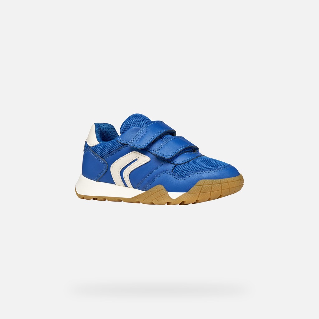Sneakers with straps RANN-E BOY Royal/Light Ivory - image number 2 | GEOX