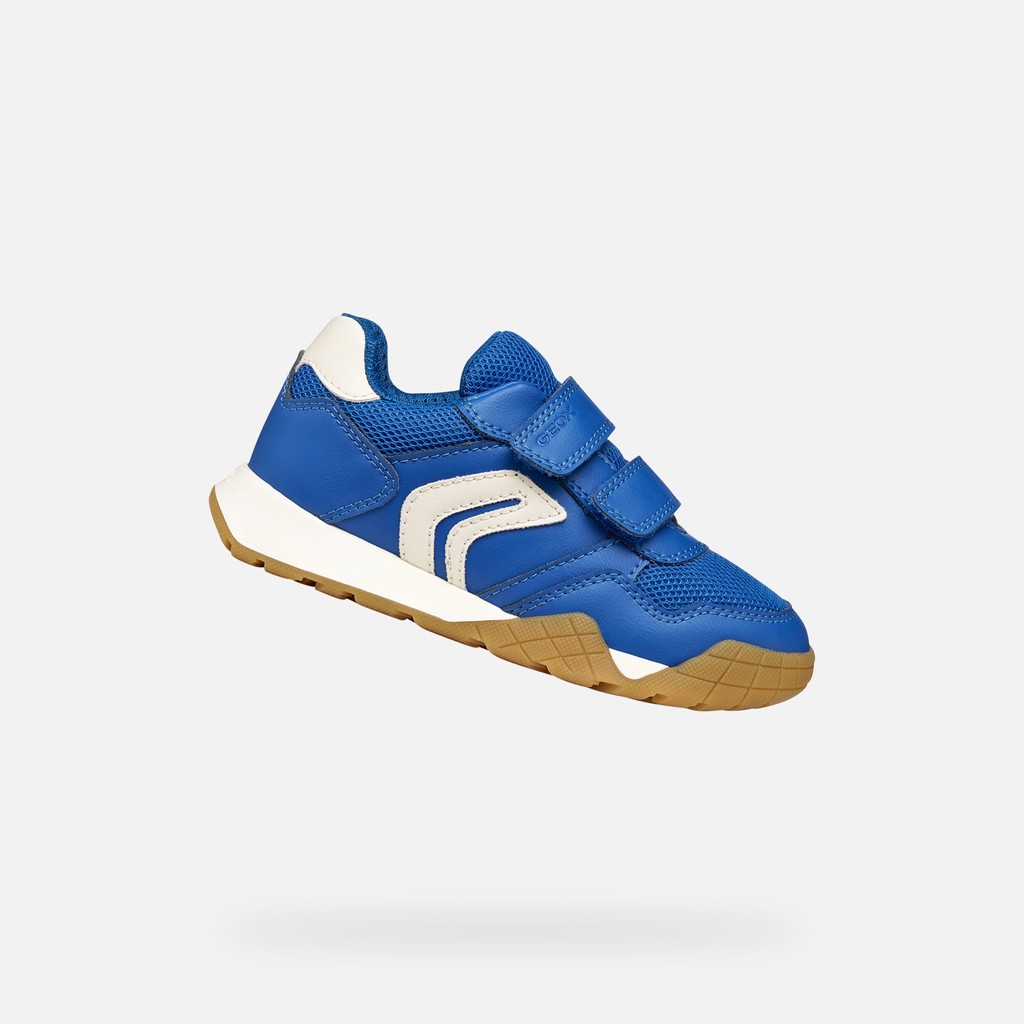 Sneakers with straps RANN-E BOY Royal/Light Ivory - image number 0 | GEOX
