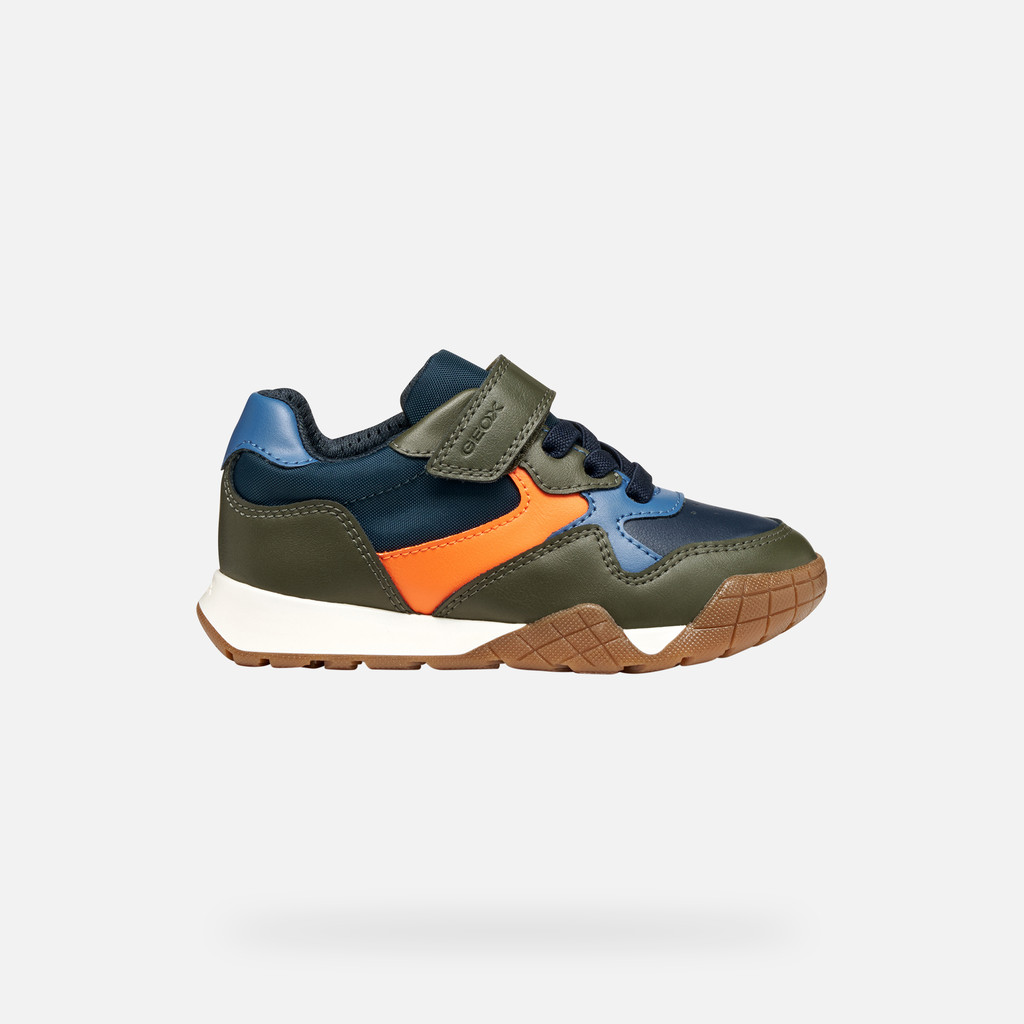 Low top sneakers RANN-E BOY Military/Orange - image number 1 | GEOX