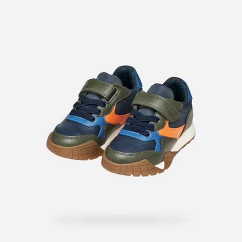 Low top sneakers RANN-E BOY Military/Orange - image number 7 | GEOX