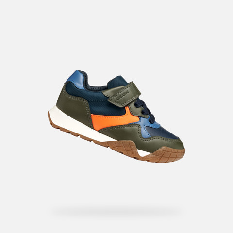 Low top sneakers RANN-E BOY Military/Orange - image number 0 | GEOX