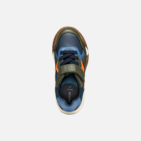 Low top sneakers RANN-E BOY Military/Orange - image number 5 | GEOX