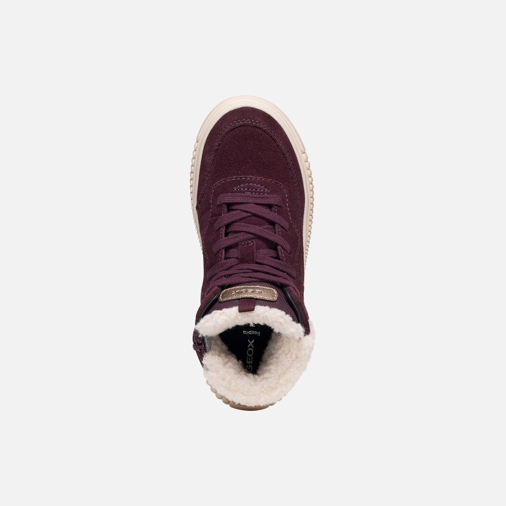 Fur-trimmed ankle boots LAQUINNY   GIRL Dark Burgundy - image number 5 | GEOX