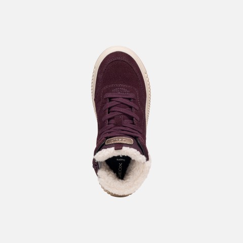 Fur-trimmed ankle boots LAQUINNY   GIRL Dark Burgundy - image number 5 | GEOX
