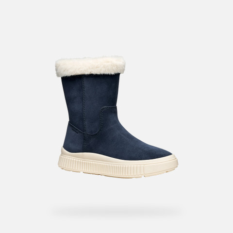 Fur-trimmed ankle boots LAQUINNY GIRL Dark Navy - image number 2 | GEOX