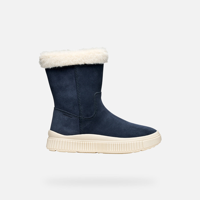 Fur-trimmed ankle boots LAQUINNY GIRL Dark Navy | GEOX