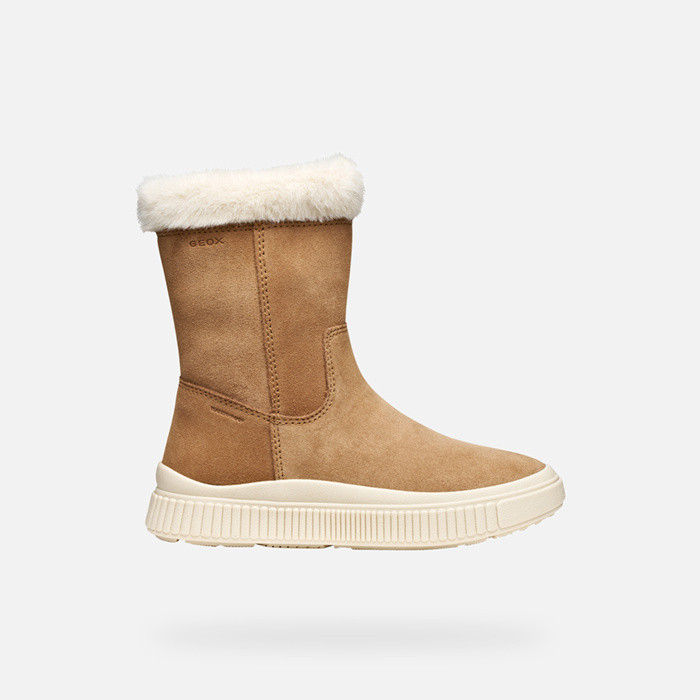Fur-trimmed ankle boots LAQUINNY GIRL Whisky | GEOX