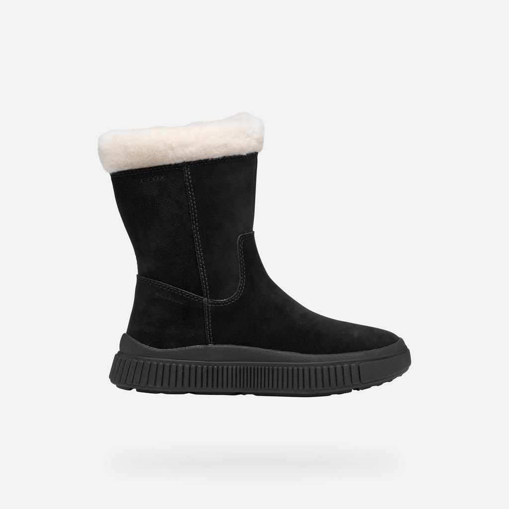 Fur-trimmed ankle boots LAQUINNY   GIRL Black - image number 1 | GEOX