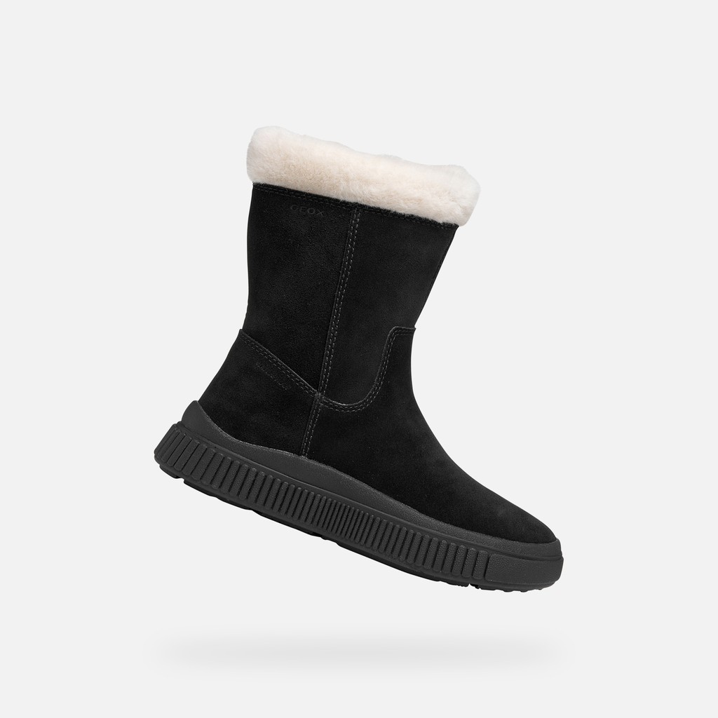 Fur-trimmed ankle boots LAQUINNY   GIRL Black - image number 0 | GEOX