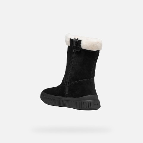 Fur-trimmed ankle boots LAQUINNY   GIRL Black - image number 3 | GEOX