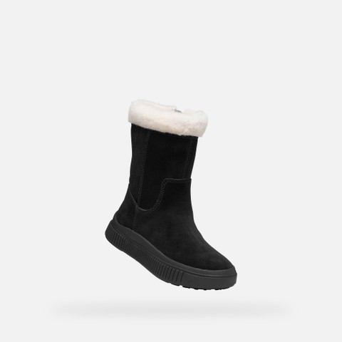 Fur-trimmed ankle boots LAQUINNY   GIRL Black - image number 4 | GEOX
