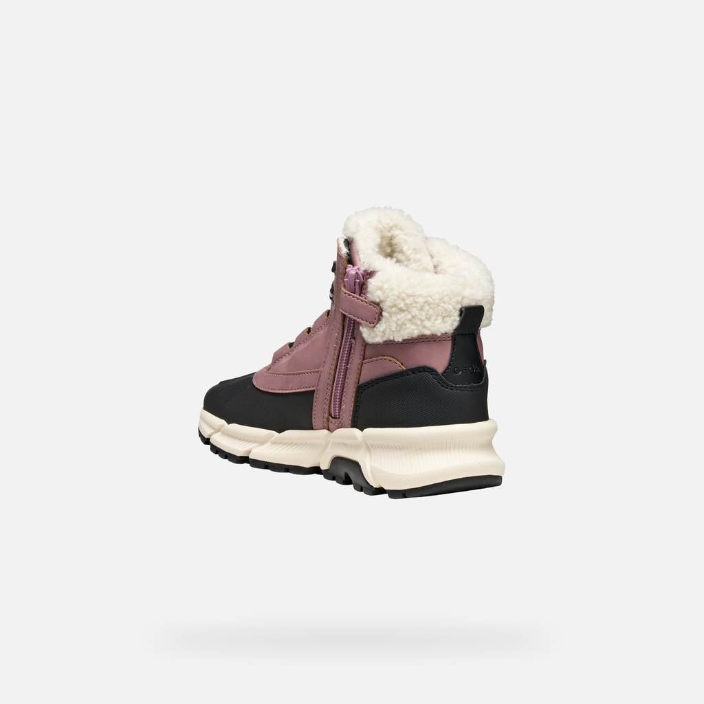 Mid calf boots FLEXYPER PLUS ABX JUNIOR Dark rose/Black - image number 3 | GEOX