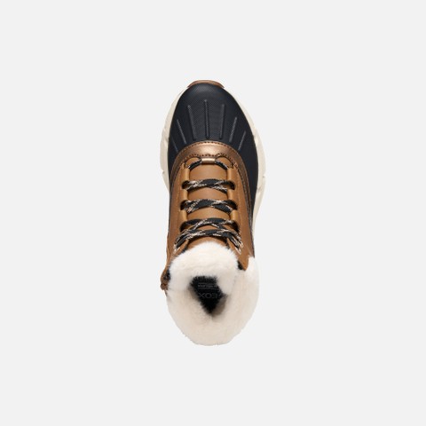 Fur-trimmed ankle boots FLEXYPER PLUS ABX GIRL Tobacco/Black - image number 5 | GEOX