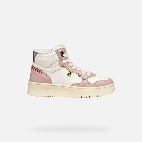 High top sneakers LESTRELLA GIRL White/Rose - image number 1 | GEOX