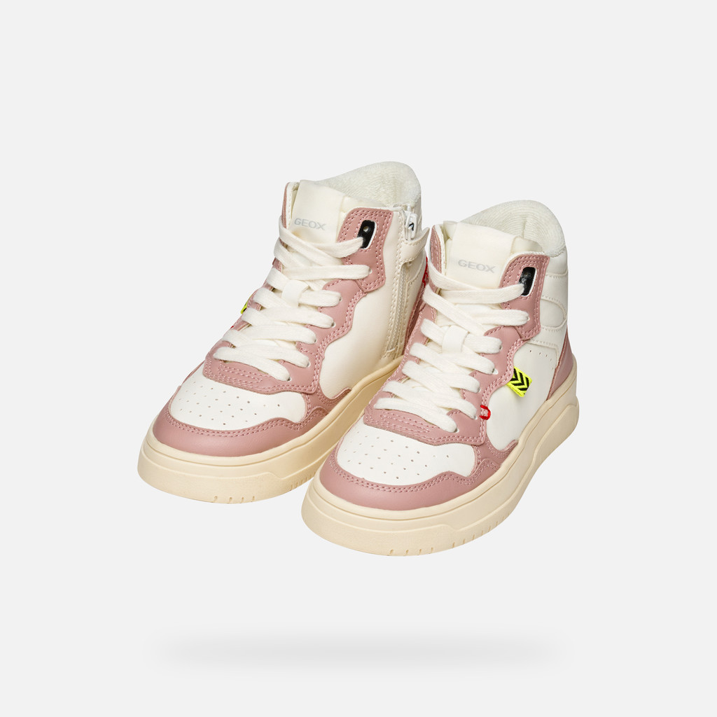 High top sneakers LESTRELLA GIRL White/Rose - image number 7 | GEOX