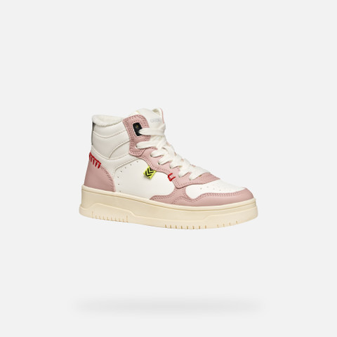 High top sneakers LESTRELLA GIRL White/Rose - image number 2 | GEOX