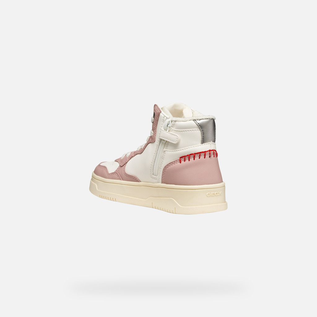 High top sneakers LESTRELLA GIRL White/Rose - image number 3 | GEOX