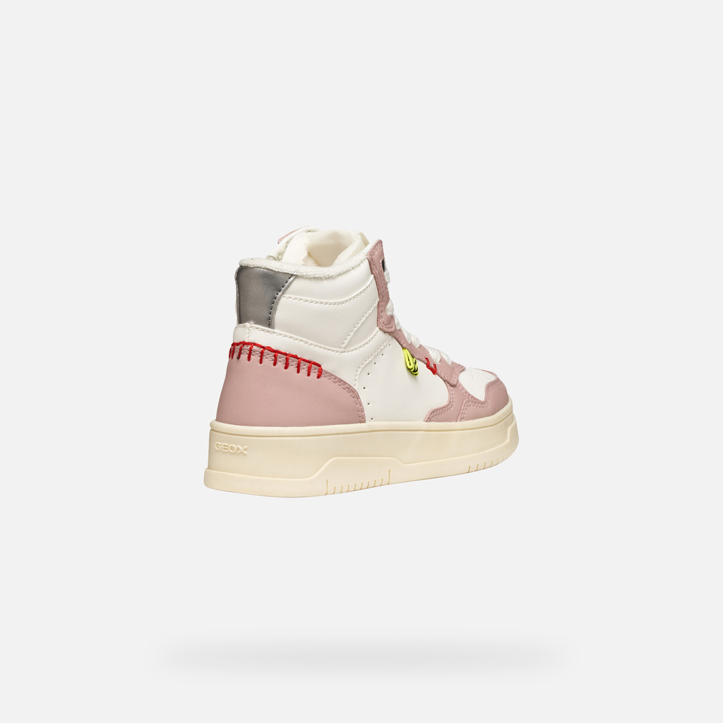 High top sneakers LESTRELLA GIRL White/Rose - image number 4 | GEOX