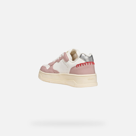 Low top sneakers LESTRELLA GIRL White/Rose - image number 3 | GEOX
