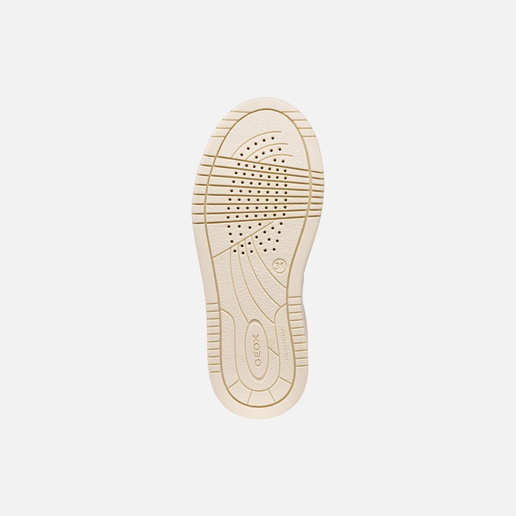 Sapatilhas baixas LESTRELLA MENINA Marfim claro/Prata - image number 6 | GEOX