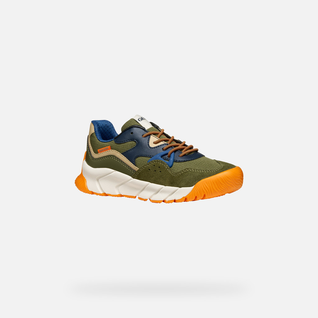 Low top sneakers FLEXYPER PRO BOY Military/Orange - image number 2 | GEOX