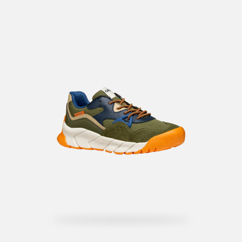 Low top sneakers FLEXYPER PRO BOY Military/Orange - image number 2 | GEOX