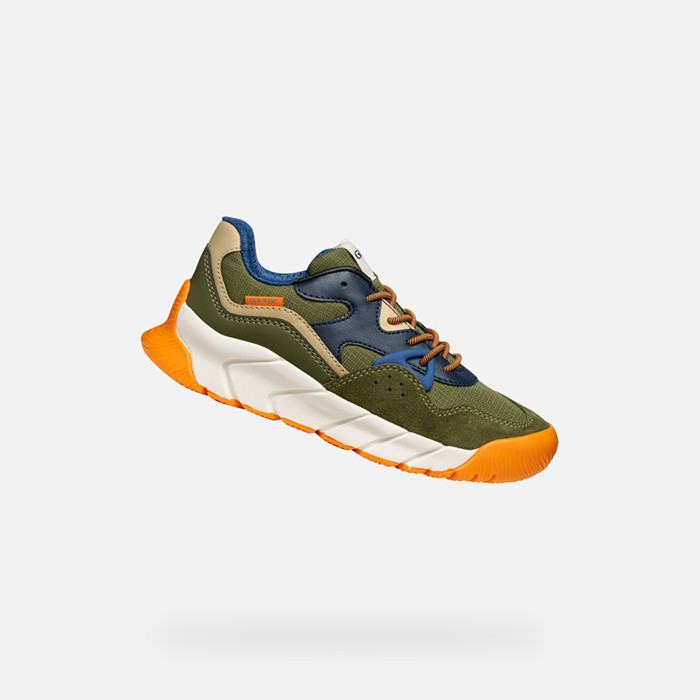 Low top sneakers FLEXYPER PRO BOY Military/Orange | GEOX