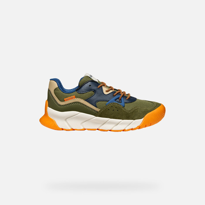 Low top sneakers FLEXYPER PRO BOY Military/Orange | GEOX