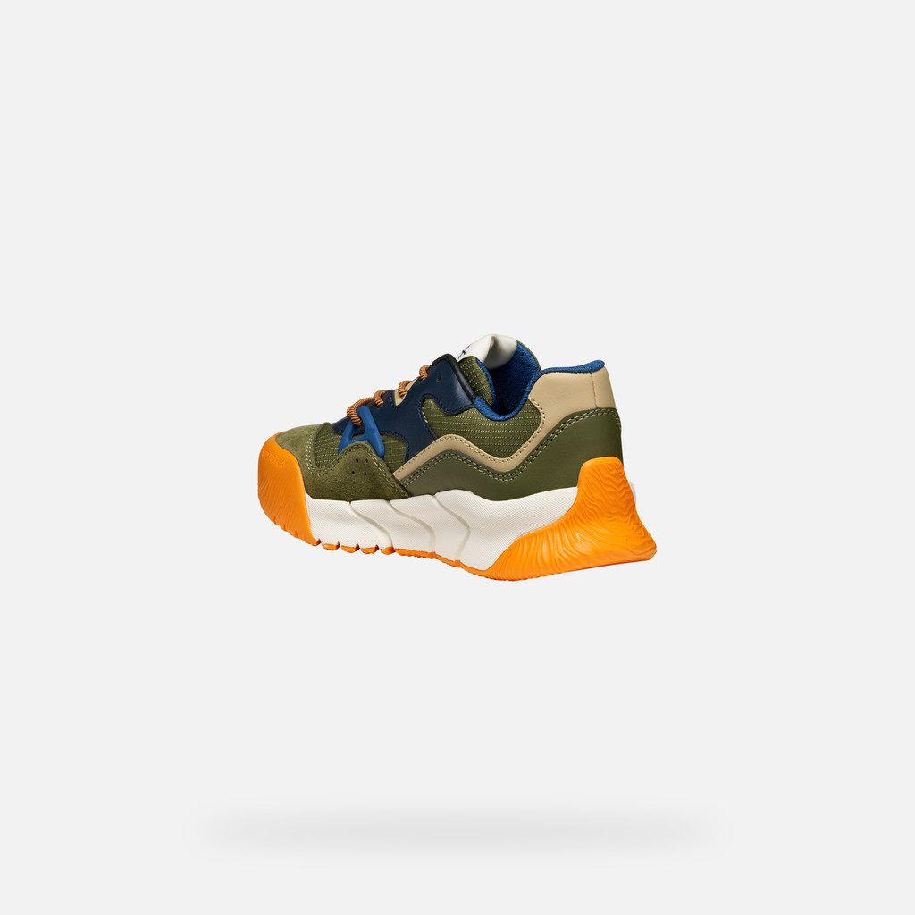 Low top sneakers FLEXYPER PRO BOY Military/Orange - image number 3 | GEOX