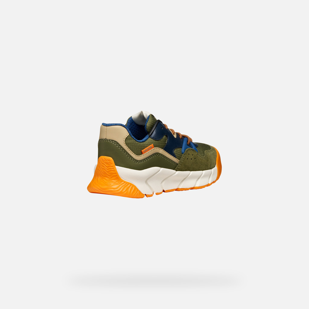 Low top sneakers FLEXYPER PRO BOY Military/Orange - image number 4 | GEOX