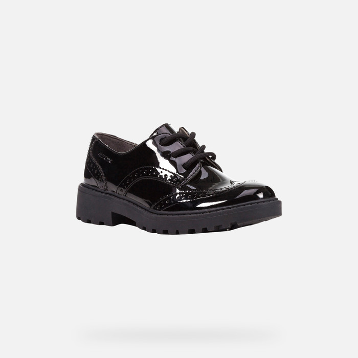 Spot On Girls Brogue Detail School Shoes EU Size 30 Black Synthetic Patent US Size 13 UK Size 12