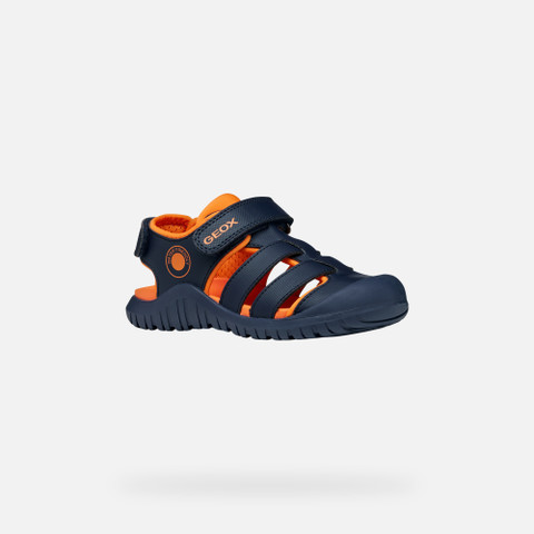 Closed toe sandals S. FUSBETTO PRO   BOY Navy/Orange - image number 2 | GEOX