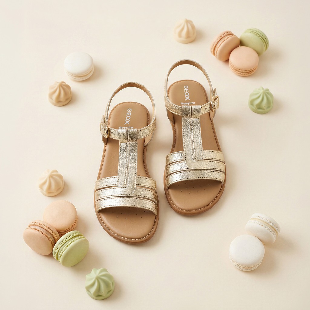 Sandales ouvertes SANDAL KARLY FILLE Platine - image number 1 | GEOX