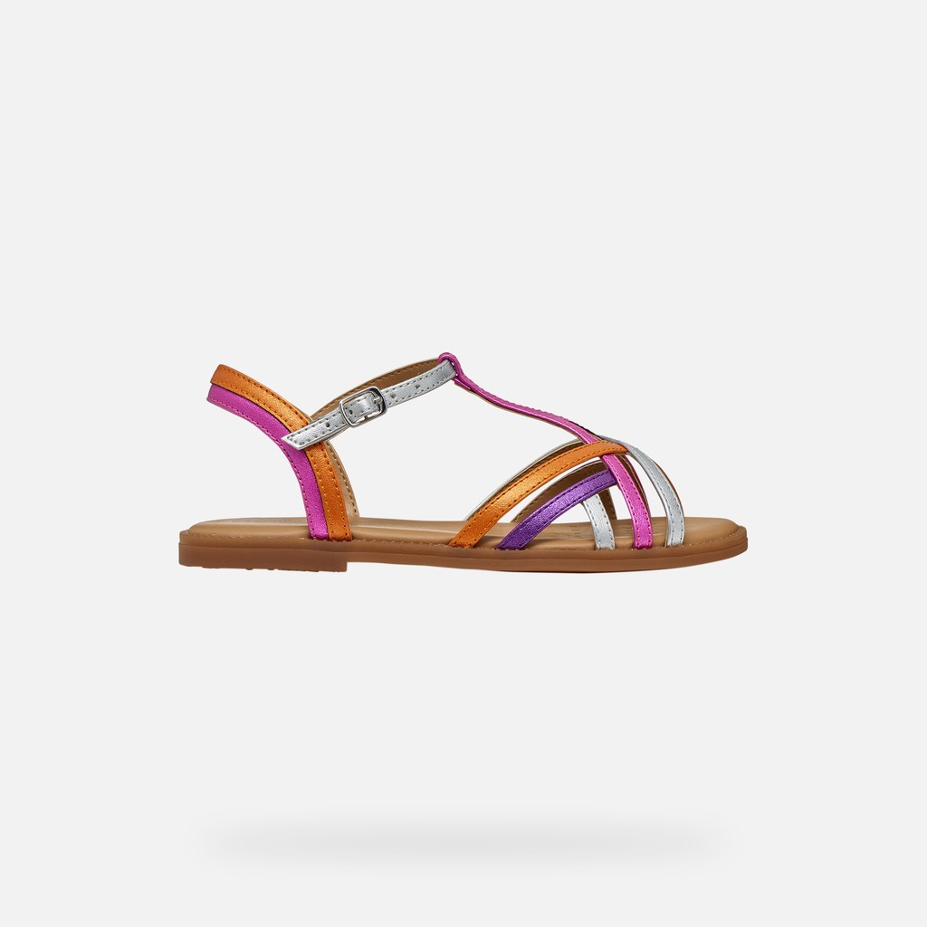 Open sandals SANDAL KARLY GIRL Fuchsia/Silver - image number 1 | GEOX