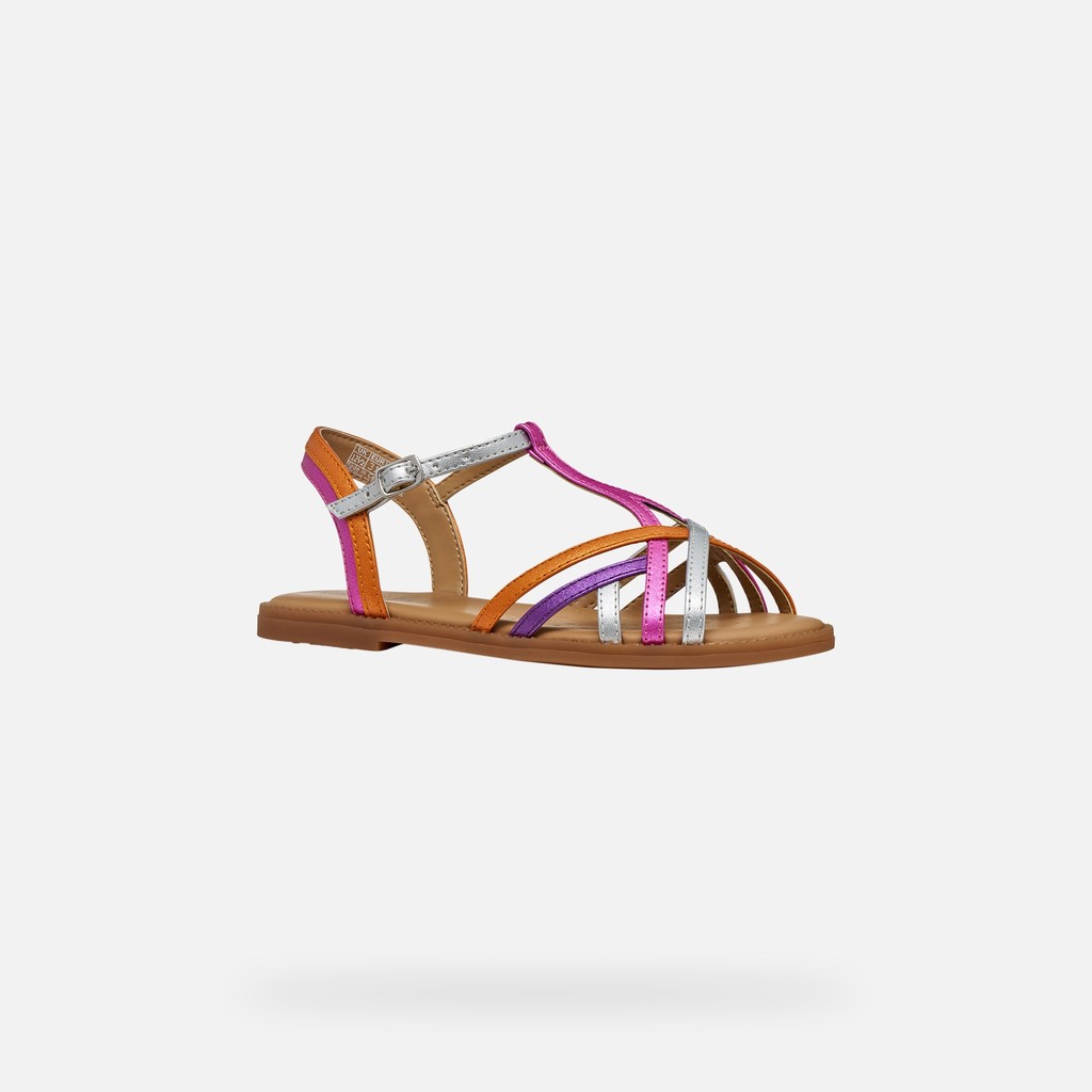 Open sandals SANDAL KARLY GIRL Fuchsia/Silver - image number 2 | GEOX