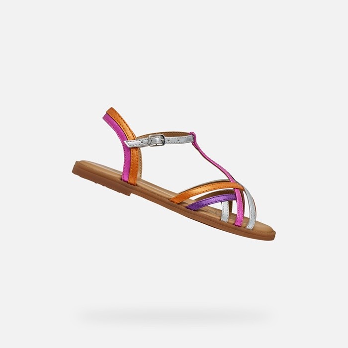 Sandales ouvertes SANDAL KARLY FILLE Fuchsia/Argent | GEOX