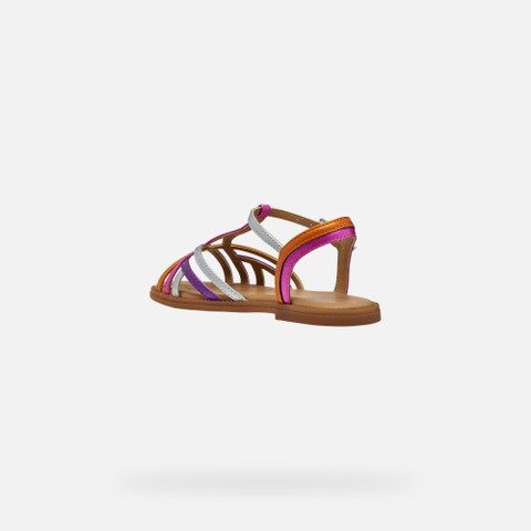 Open sandals SANDAL KARLY GIRL Fuchsia/Silver - image number 3 | GEOX