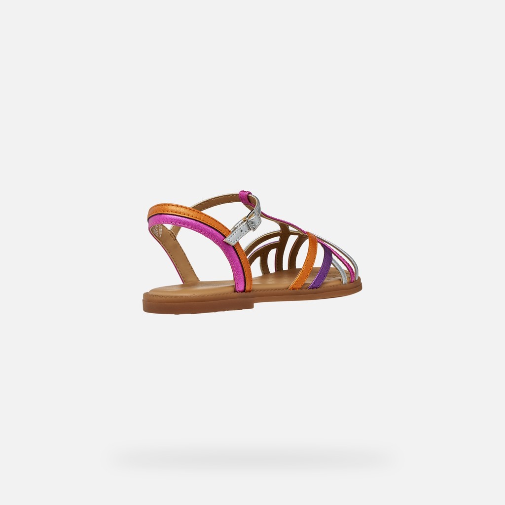 Open sandals SANDAL KARLY GIRL Fuchsia/Silver - image number 4 | GEOX