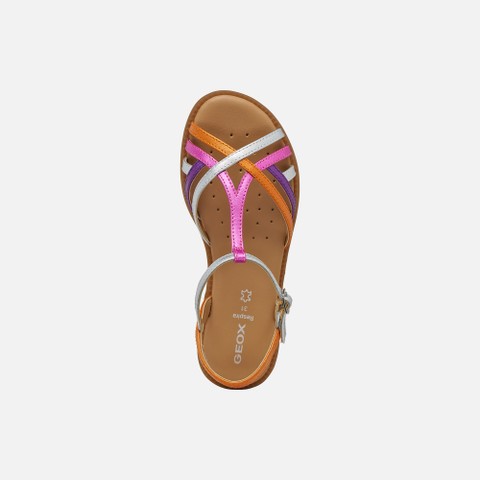 Open sandals SANDAL KARLY GIRL Fuchsia/Silver - image number 5 | GEOX