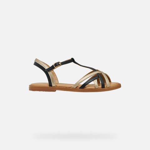 Sandales ouvertes SANDAL KARLY FILLE Noir/Platine - image number 1 | GEOX