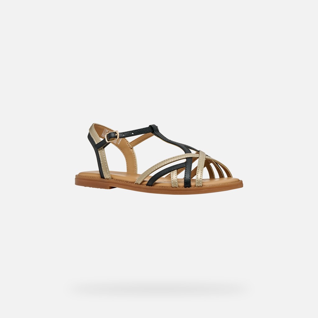 Sandales ouvertes SANDAL KARLY FILLE Noir/Platine - image number 2 | GEOX