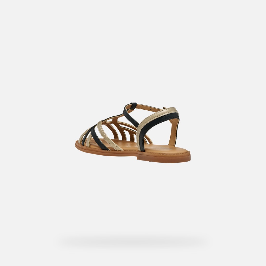 Sandales ouvertes SANDAL KARLY FILLE Noir/Platine - image number 3 | GEOX