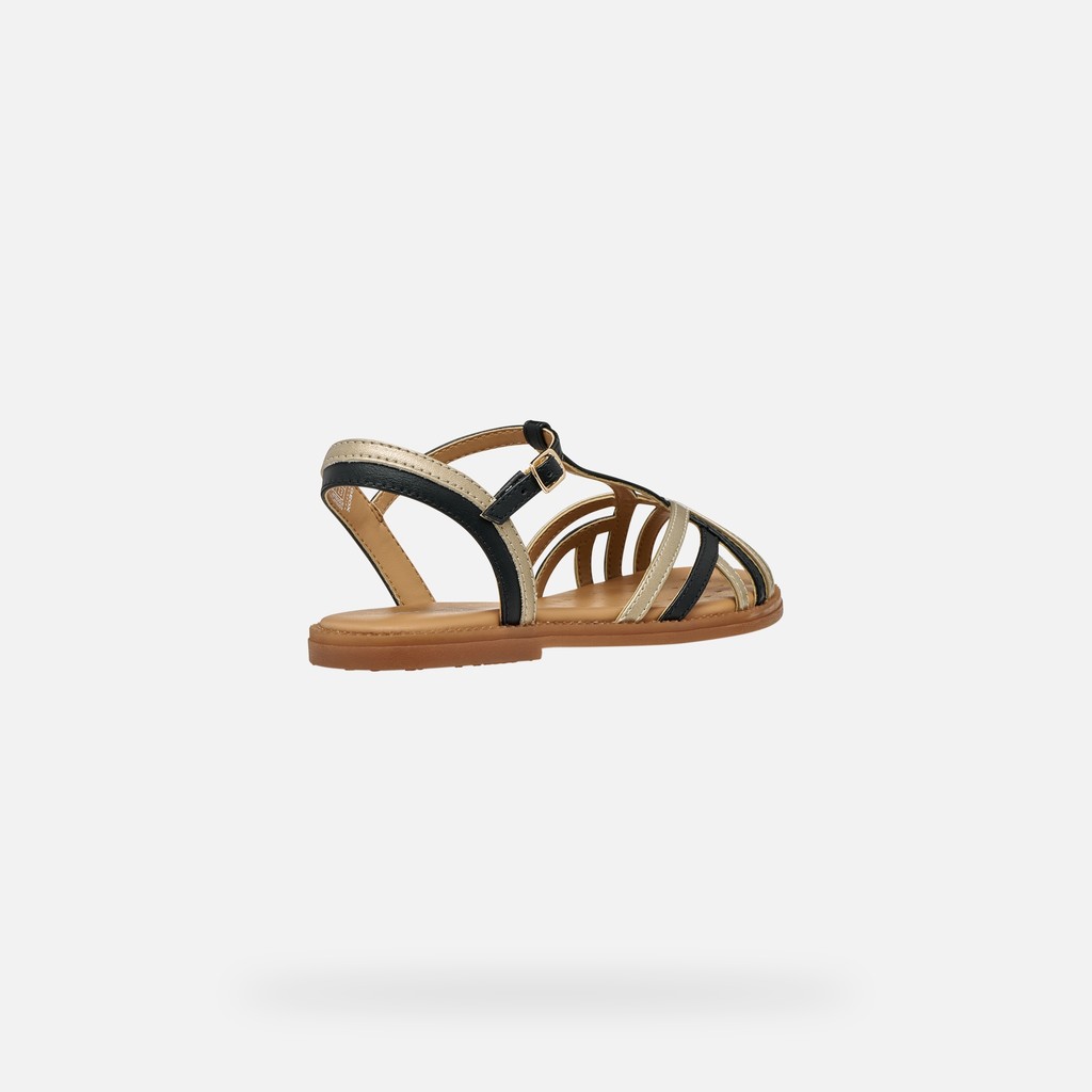 Sandales ouvertes SANDAL KARLY FILLE Noir/Platine - image number 4 | GEOX